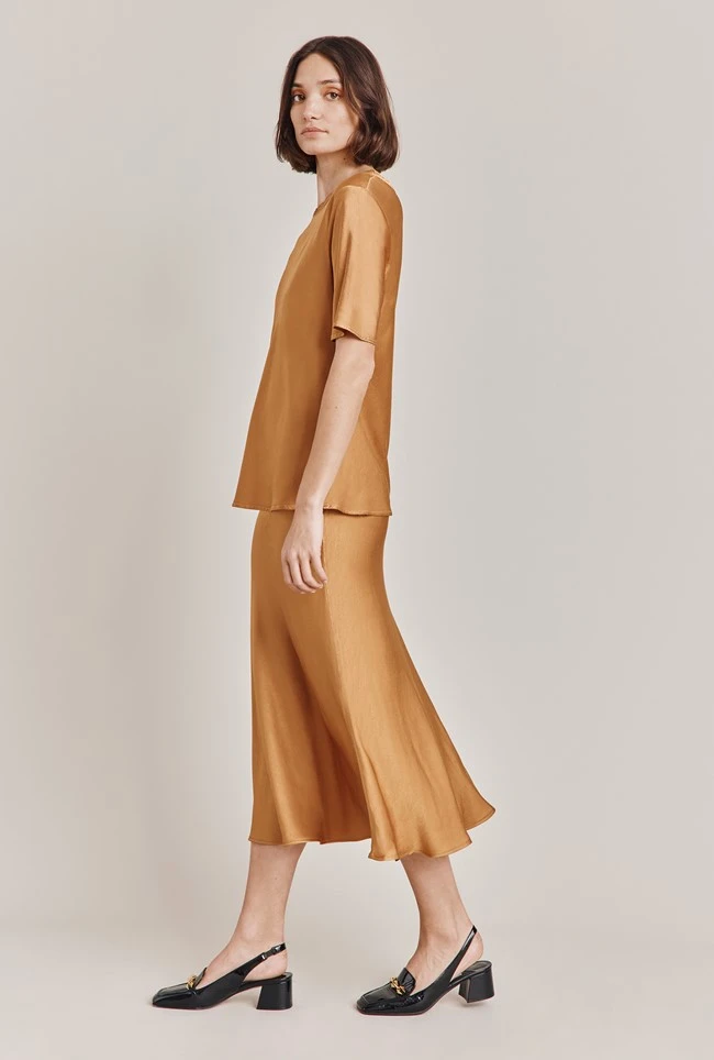 Ivy Satin Top Tobacco Brown 4 Ivy Satin Top Tobacco Brown - Image 4