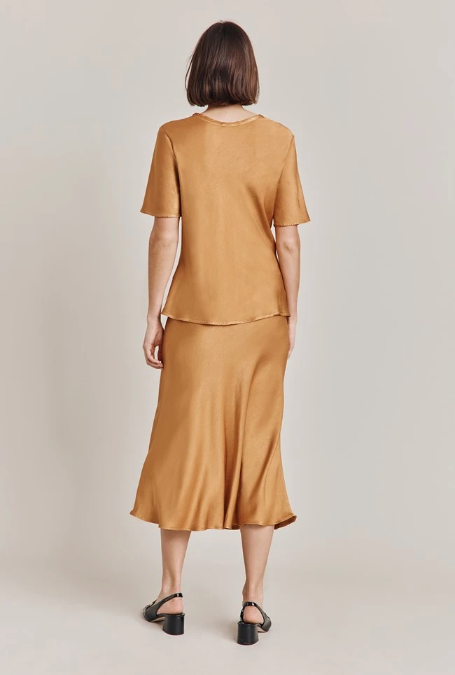 Ivy Satin Top Tobacco Brown 6 Ivy Satin Top Tobacco Brown - Image 6