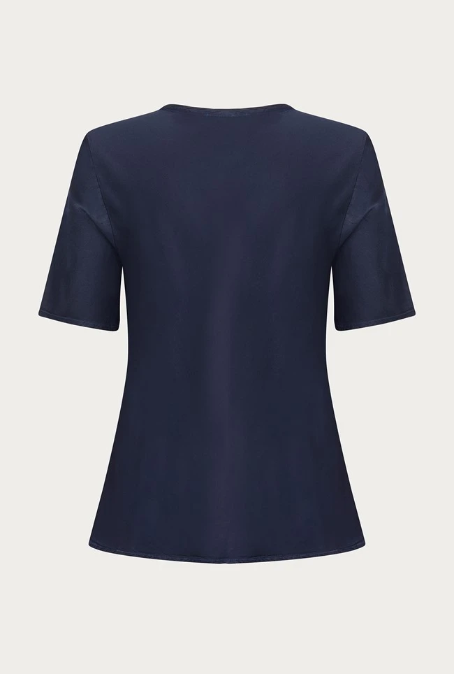 Ivy Satin Top Navy 7 Ivy Satin Top Navy - Image 7