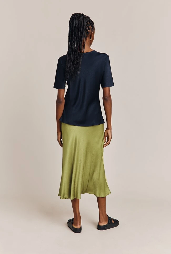 Ivy Satin Top Navy 3 Ivy Satin Top Navy - Image 3