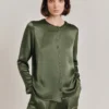 Efie Satin Blouse Thyme