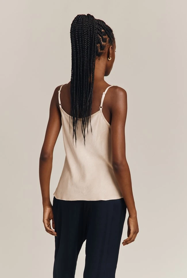 Jana Satin Cami Top Stone 6 Jana Satin Cami Top Stone - Image 6