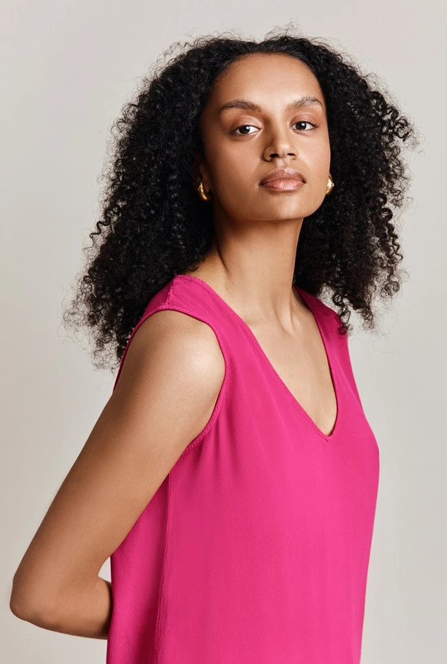 Camila Crepe Top Bright Pink 1 Camila Crepe Top Bright Pink