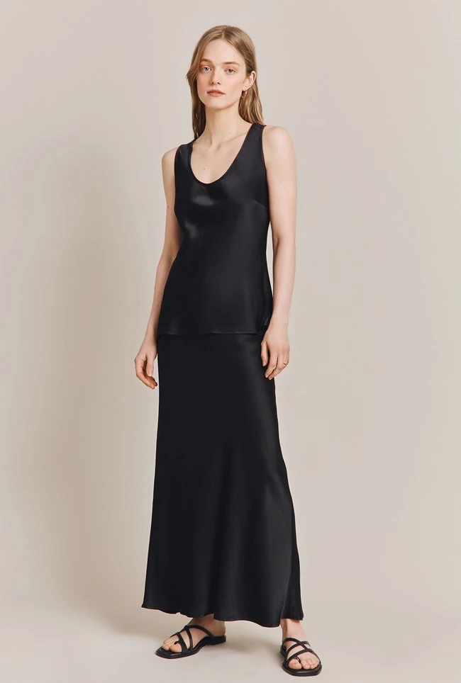 Margot Satin Top Black 2 Margot Satin Top Black - Image 2