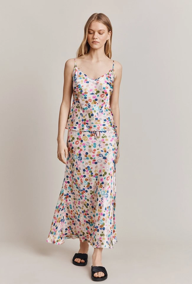 Grace Satin Cami Top Pink Umbrella Petals 3 Grace Satin Cami Top Pink Umbrella Petals - Image 3