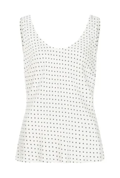 Margot Satin Top White Spot -KILA Clothing Shop Q06G020 Z70 28372 650px 964px