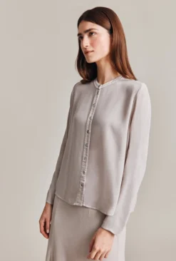 Alena Crepe Blouse Beige Pearly