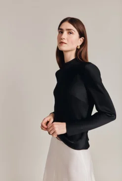 Mika Satin Turtleneck Top Black 10 Mika Satin Turtleneck Top Black -KILA Clothing Shop Q07G002 A01 28810 650px 964px