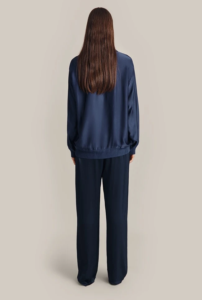 Grace Satin Sweatshirt Dark Midnight 6 Grace Satin Sweatshirt Dark Midnight - Image 6