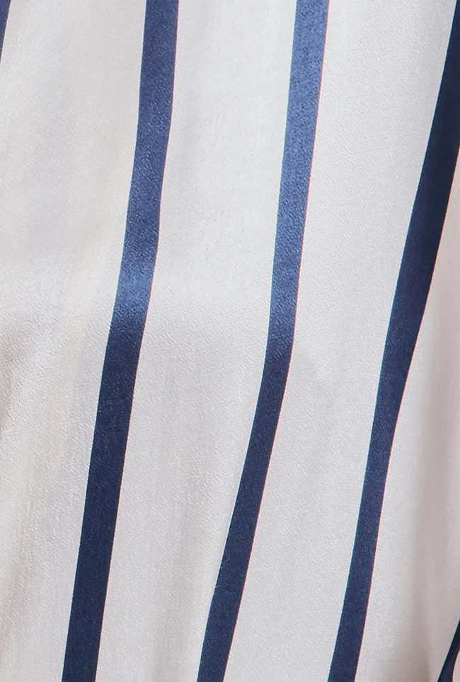 Amy Satin Long Sleeve Shirt Navy Stripe 6 Amy Satin Long Sleeve Shirt Navy Stripe - Image 6