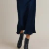Luna Satin Slip Skirt Navy