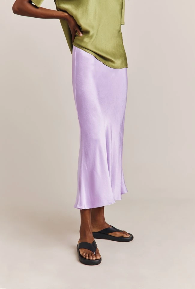 Luna Satin Slip Skirt Lilac 1 Luna Satin Slip Skirt Lilac