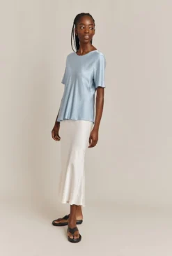 Luna Satin Slip Skirt Ivory -KILA Clothing Shop S05G002A M12 26705 650px 964px