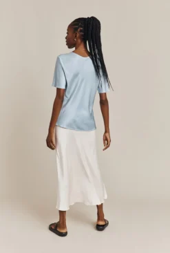 Luna Satin Slip Skirt Ivory -KILA Clothing Shop S05G002A M12 26706 650px 964px