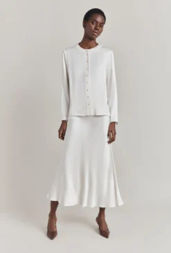 Luna Satin Slip Skirt Ivory -KILA Clothing Shop S05G002A M12 29913 650px 964px