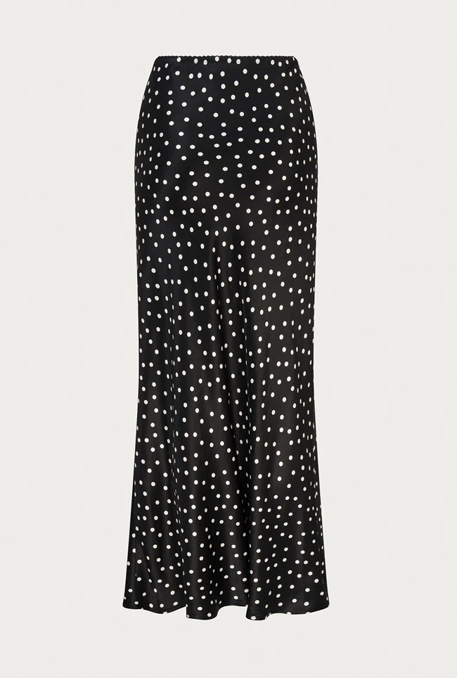 Emma Satin Slip Midi Skirt Black Spot 6 Emma Satin Slip Midi Skirt Black Spot - Image 6
