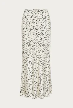 Emma Satin Slip Midi Skirt Cream Spot -KILA Clothing Shop S06G002 Z15 26473 650px 964px