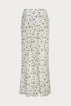 Emma Satin Slip Midi Skirt Cream Spot -KILA Clothing Shop S06G002 Z15 26474 650px 964px