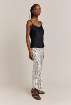 Emma Satin Slip Midi Skirt Cream Spot -KILA Clothing Shop S06G002 Z15 26995 650px 964px