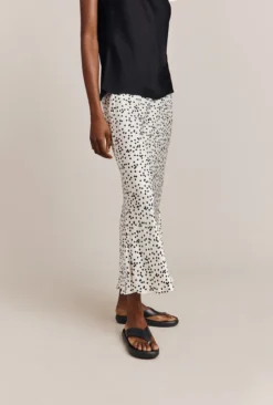 Emma Satin Slip Midi Skirt Cream Spot -KILA Clothing Shop S06G002 Z15 26996 650px 964px