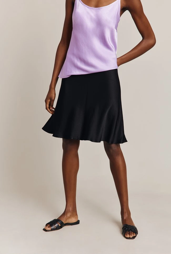 Arella Satin Slip Skirt Black 5 Arella Satin Slip Skirt Black - Image 5