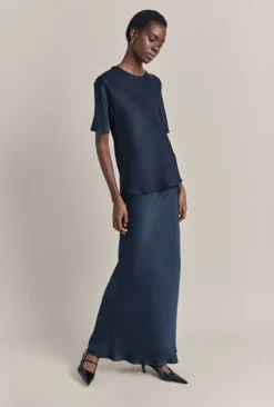 Emma Satin Midi Skirt Navy 8 Emma Satin Midi Skirt Navy -KILA Clothing Shop S06G004 K10 29875 650px 964px