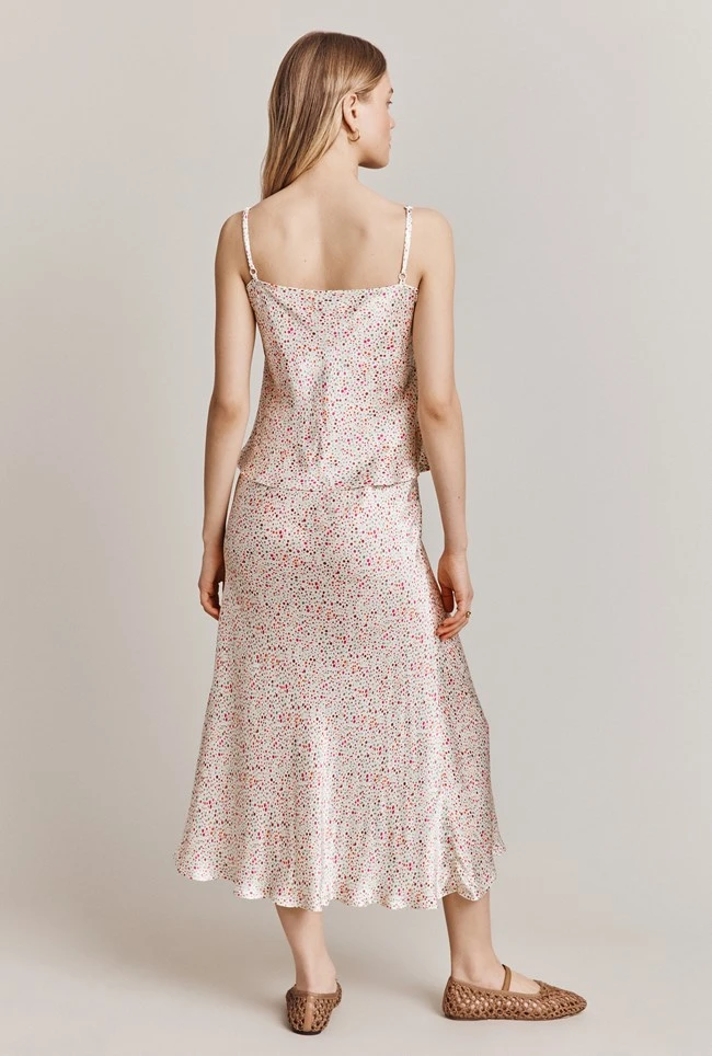 Darcy Satin Midi Skirt Cream Bubble 4 Darcy Satin Midi Skirt Cream Bubble - Image 4