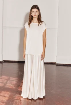 Adrianna Satin Maxi Skirt Ivory -KILA Clothing Shop S06G008 M12 28972 650px 964px