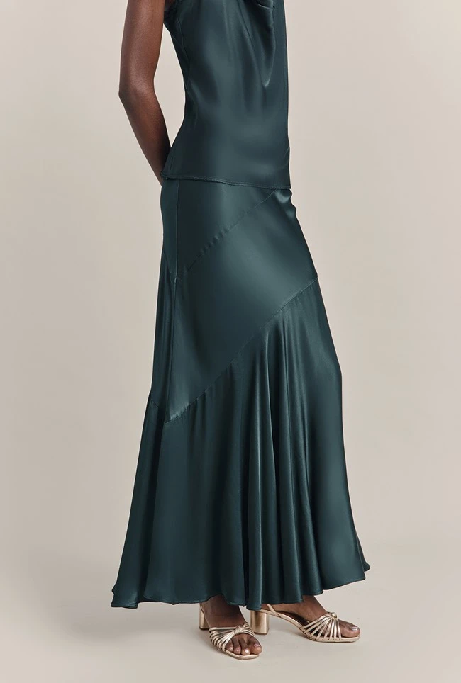 Eileen Satin Midi Skirt Cedar 2 Eileen Satin Midi Skirt Cedar - Image 2