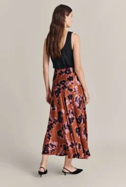 Mariana Midi Skirt Rust Ikat Print -KILA Clothing Shop S07G008 Z74 29501 650px 964px