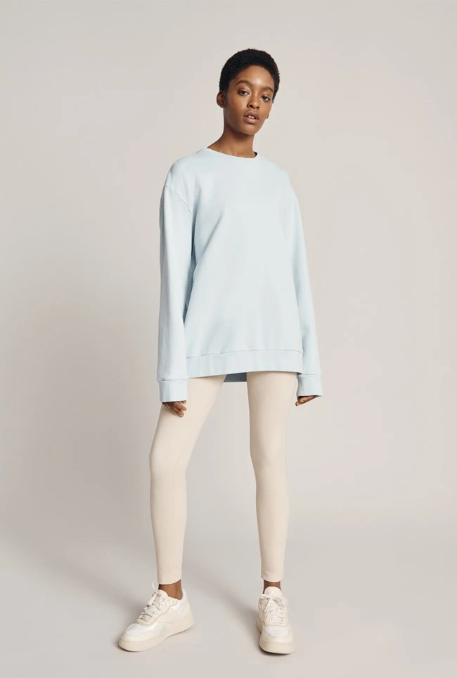 Organic Longline Sweatshirt Pale Blue 3 Organic Longline Sweatshirt Pale Blue - Image 3