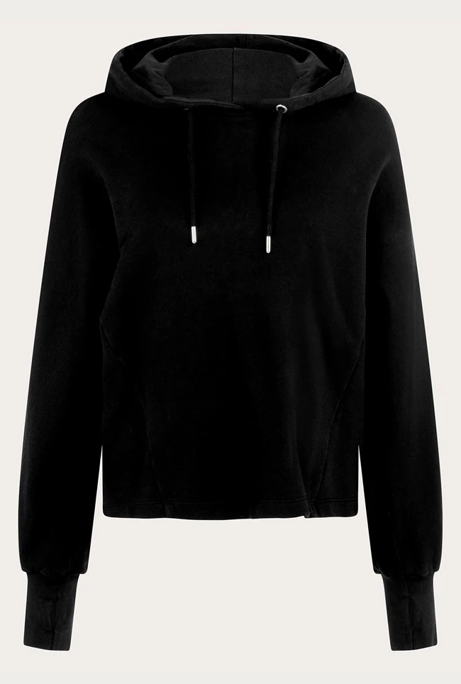 Cropped Organic Hoodie Black 5 Cropped Organic Hoodie Black - Image 5