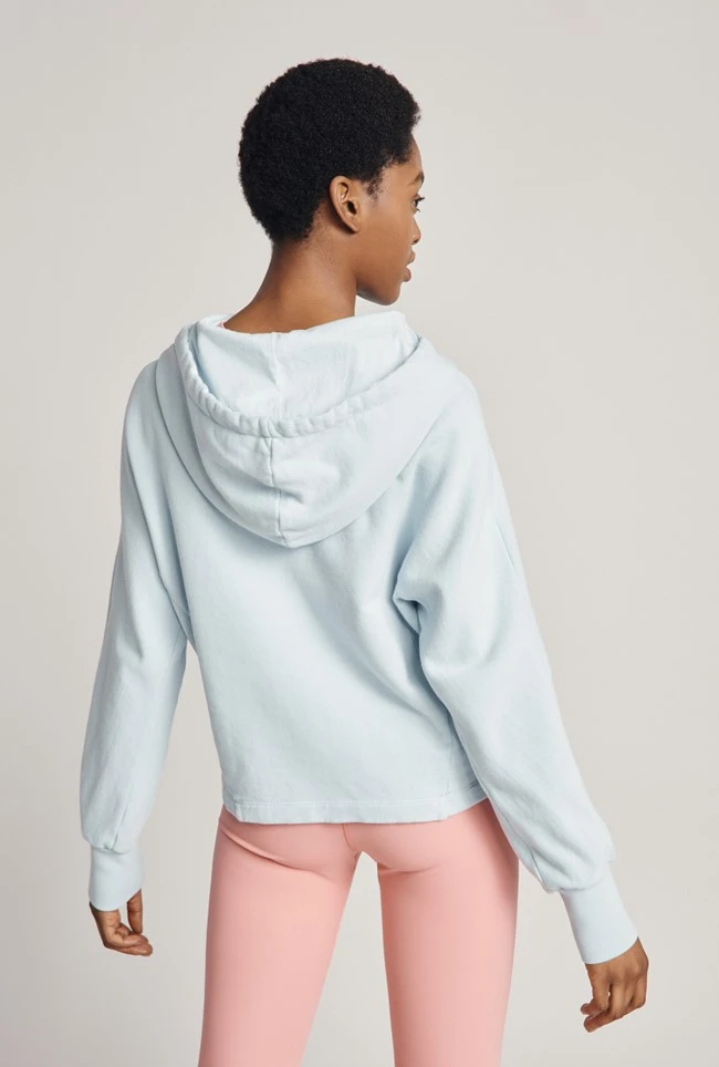 Cropped Organic Hoodie Pale Blue 3 Cropped Organic Hoodie Pale Blue - Image 3