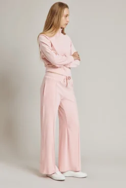 Wide Leg Velour Pant Pink -KILA Clothing Shop V02G021 H44 24634 650px 964px