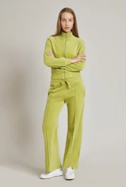 Wide Leg Velour Pant Green 8 Wide Leg Velour Pant Green -KILA Clothing Shop V02G021 J30 24630 650px 964px