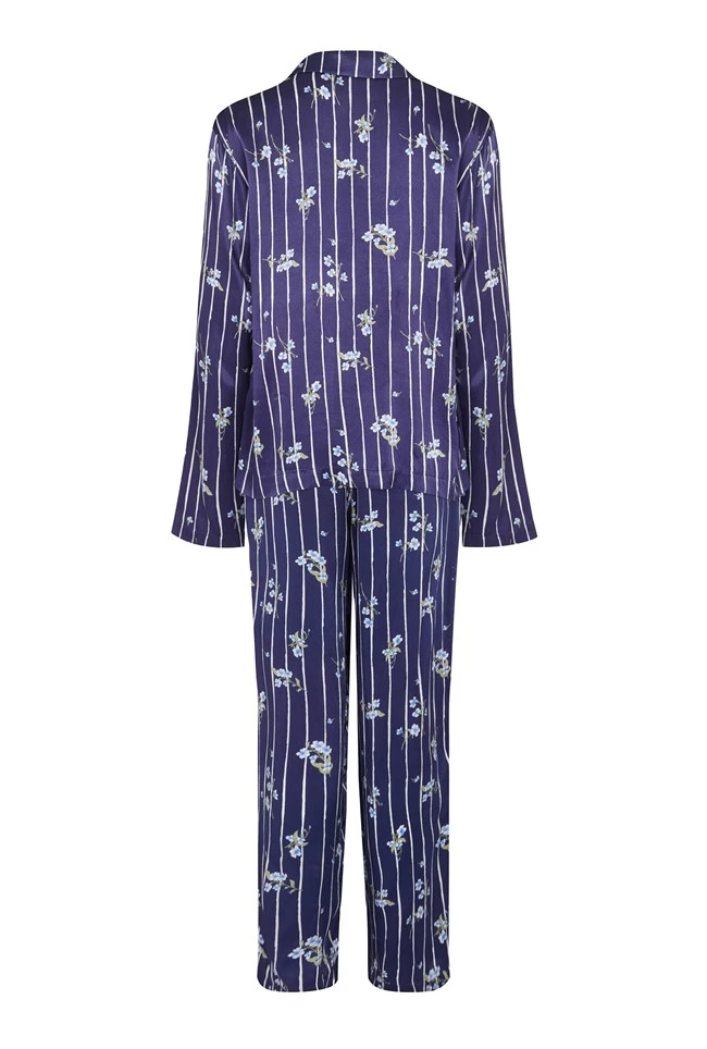 Lara Satin PJ Set Stripe Floral 6 Lara Satin PJ Set Stripe Floral - Image 6