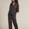 Penny Satin PJ Set Rose Ditsy