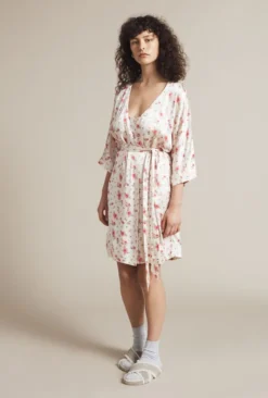 Alexa Satin Robe Vintage Rose