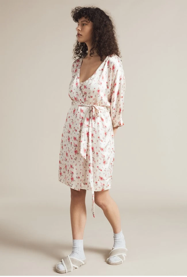 Alexa Satin Robe Vintage Rose 2 Alexa Satin Robe Vintage Rose - Image 2